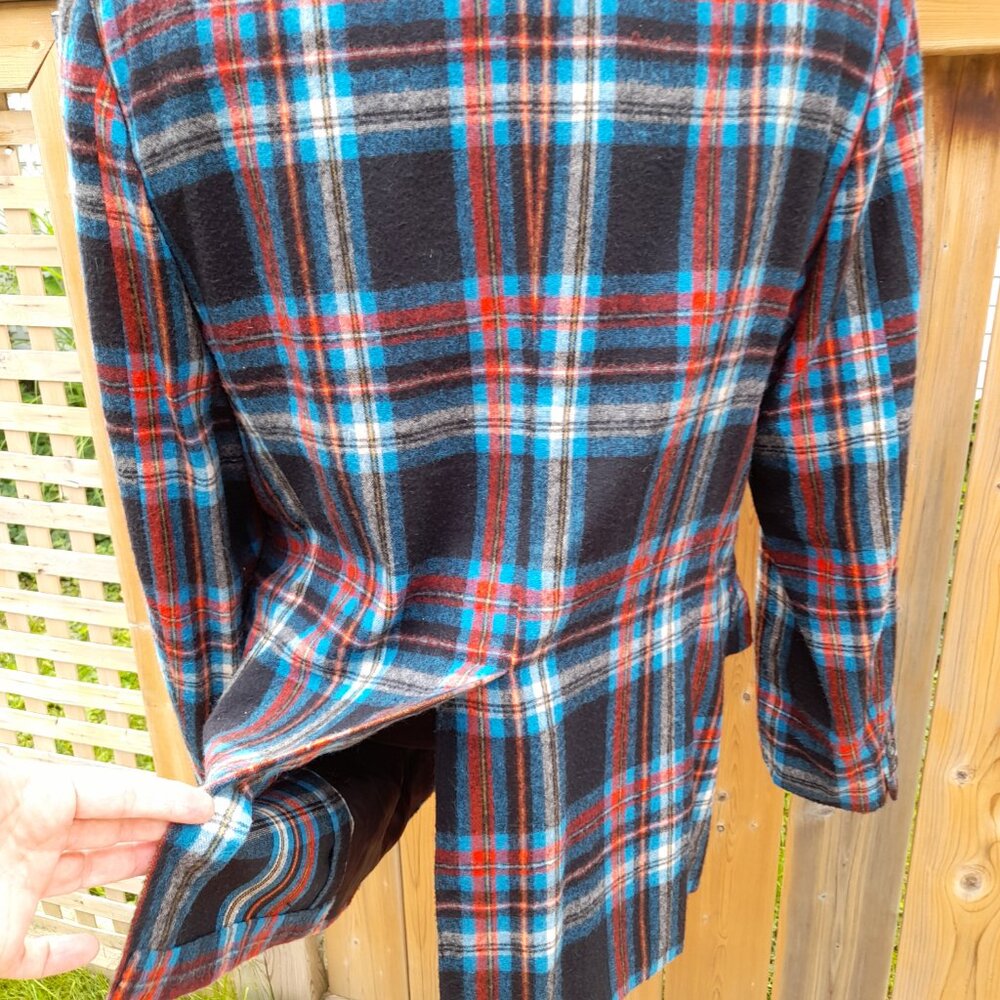 Vintage 60s Plaid Sport Coat Jacket Union Label #8 Murray Garlick's Men's Shop - Picture 8 of 15